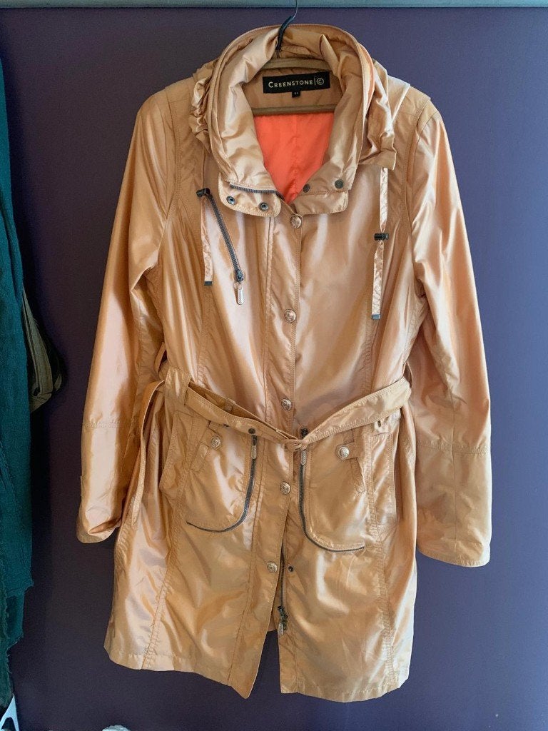 Creenstone jas / trenchcoat abrikoos oranje – maat 44, Kleding | Dames, Creenstone, Maat 42/44 (L), Oranje, Ophalen of Verzenden