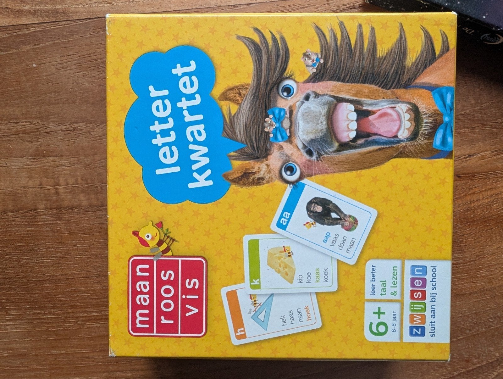 Maan Roos Vis Letterkwartet - Leer beter taal & lezen, Een of twee spelers, Ophalen of Verzenden, Zo goed als nieuw, Zwijsen