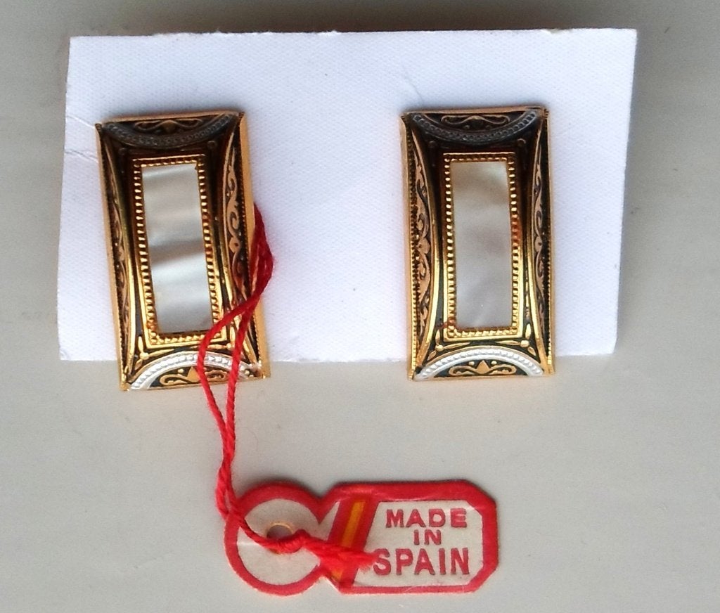 Oorbellen Clips. Toledo / Damascene. Made in Spain, Overige materialen, Nieuw, Ophalen of Verzenden, Knopjes of Stekers