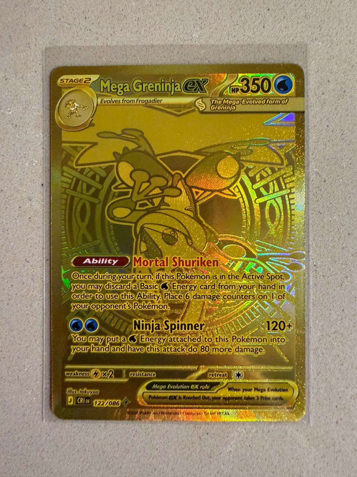 Mega Greninja ex #122 (PSA10 kandidaat), Ophalen of Verzenden, Nieuw