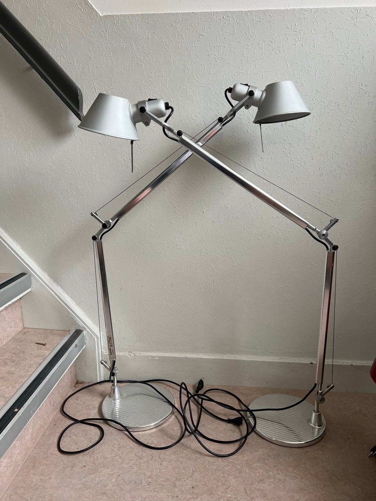 2x Artemide Tolomeo bureaulampen, Huis en Inrichting, Ophalen, Gebruikt, E27 (groot), Metaal