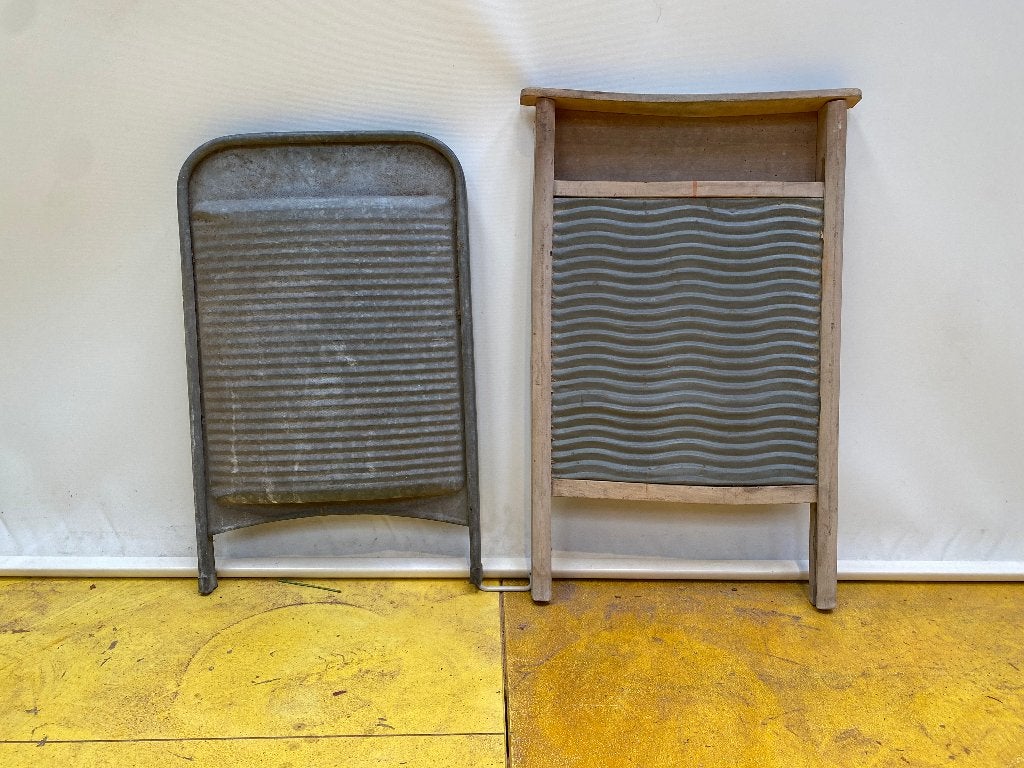 2 vintage wasborden – Dixieland / skiffle / brocante, Ophalen of Verzenden