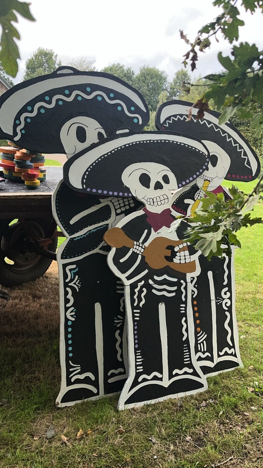 Hout, versiering mexico, dia de los muertos, pergola, piano, Ophalen