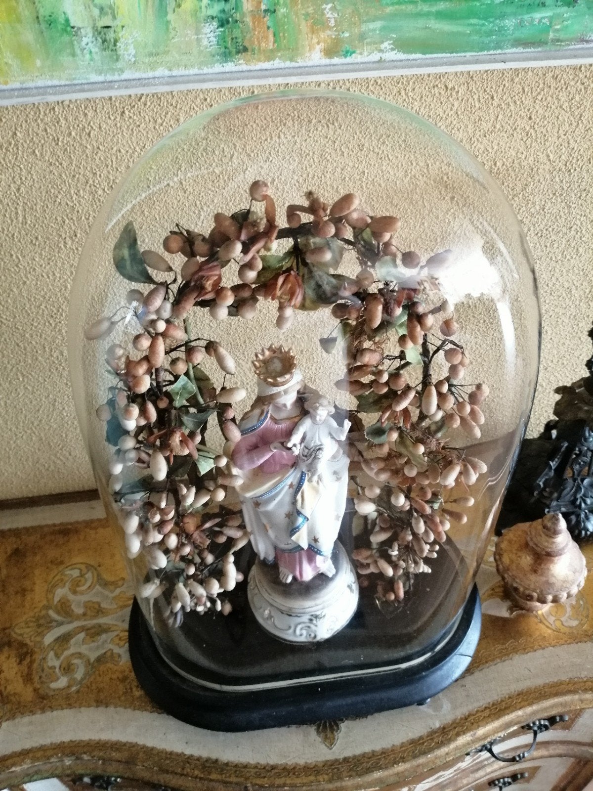 antieke ovale stolp, wassen krans, Ophalen