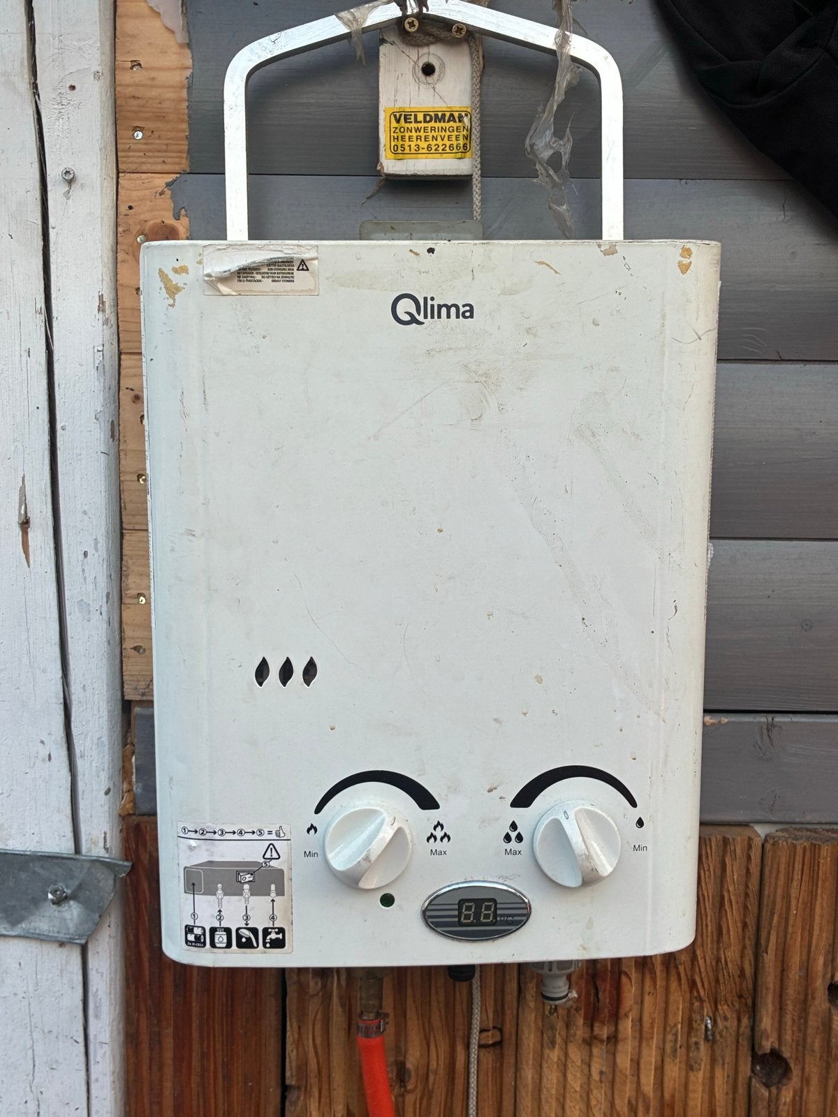 Qlima Geiser met digitale display - Ideaal voor chalet/carav, Gebruikt, Geiser, Ophalen of Verzenden, Minder dan 20 liter