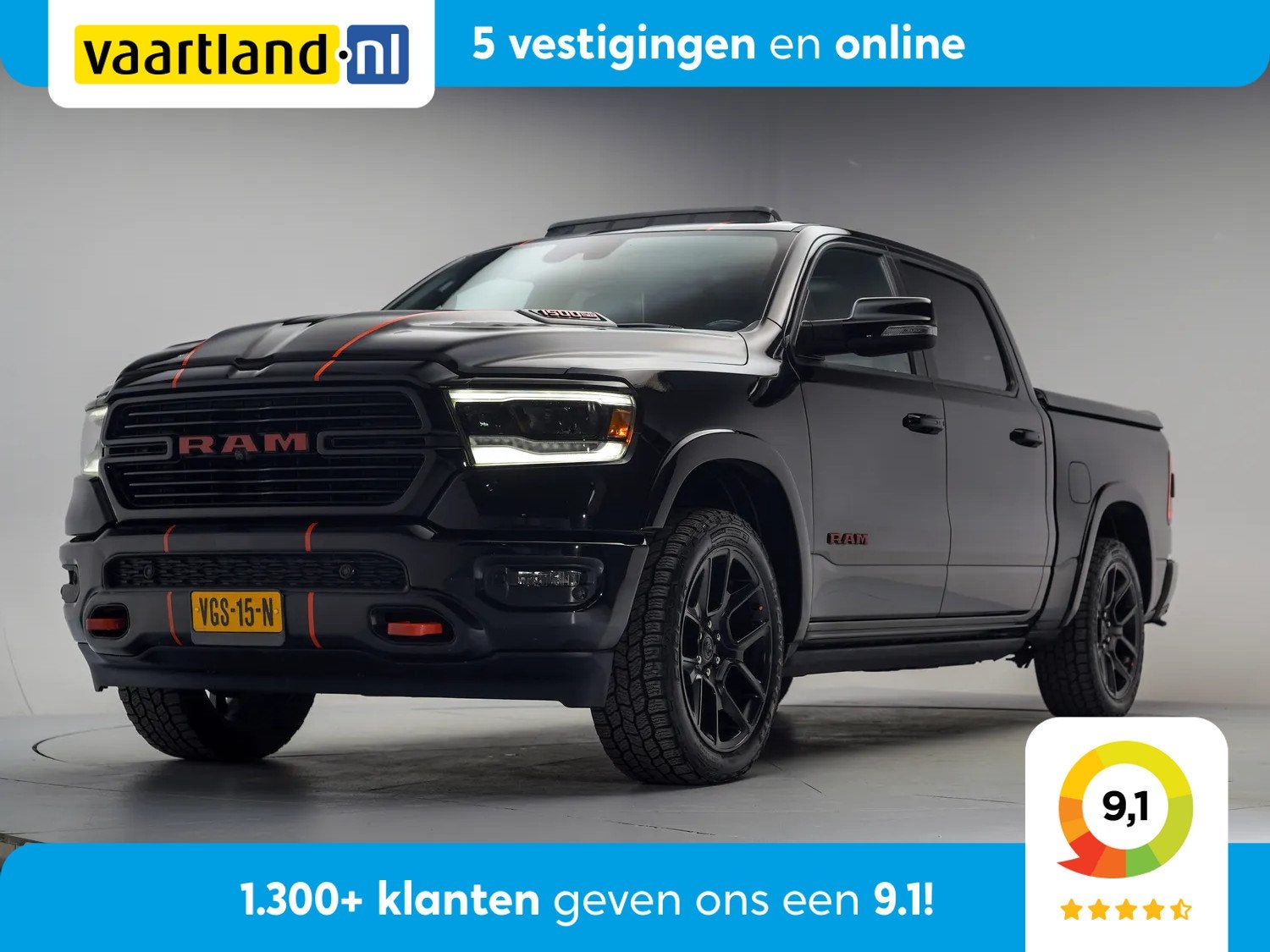 Dodge Ram 1500 5.7 V8 4x4 Crew Cab Laramie [ Navi Apple/Andr, Auto's, Automaat, 2706 kg, Gebruikt, 8 cilinders