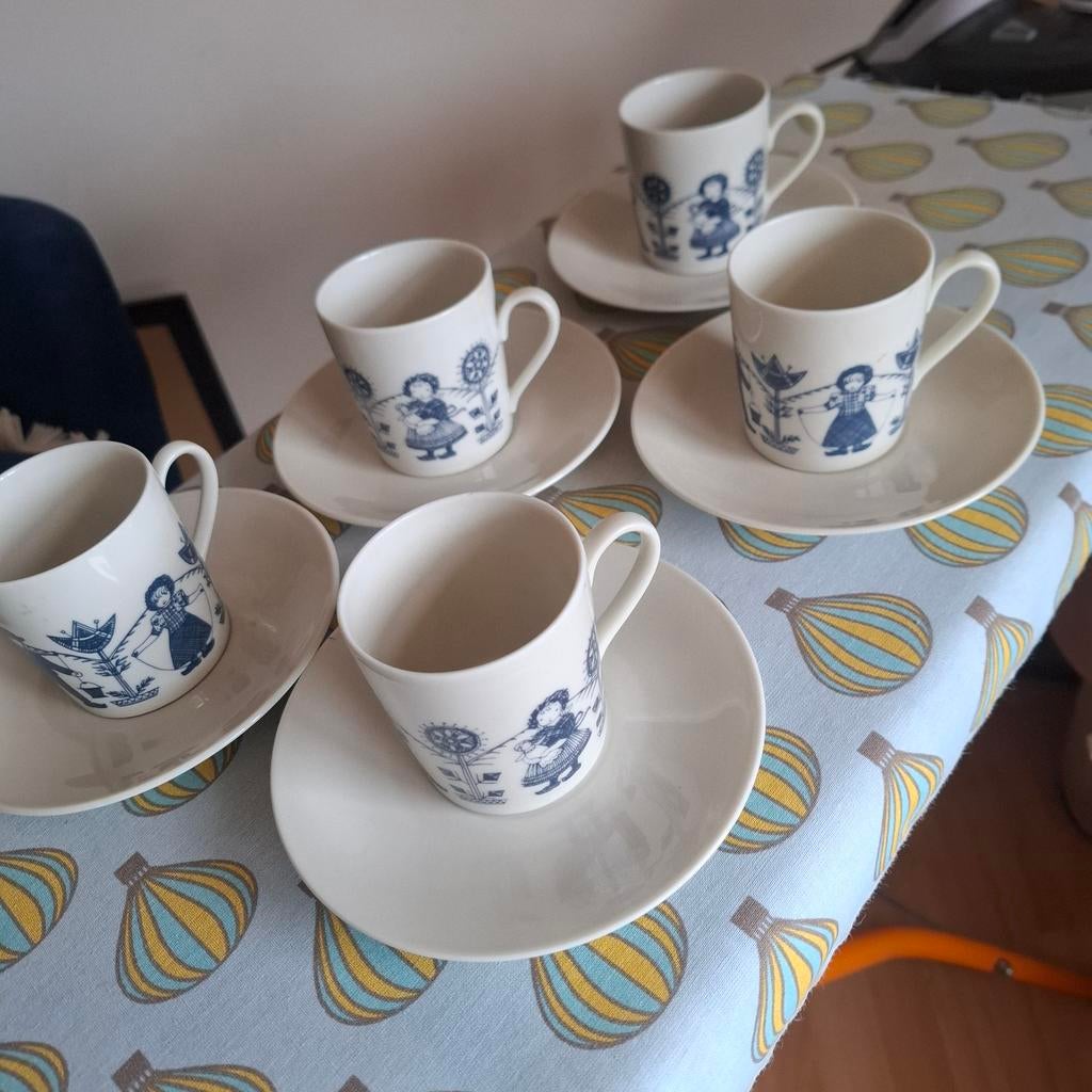 Vintage kop en schotel 5 st, Ophalen of Verzenden