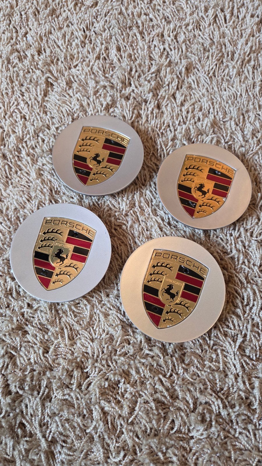 Originele Porsche gekleurde naafkappen 76mm (o.a. 911), Ophalen of Verzenden, Zo goed als nieuw