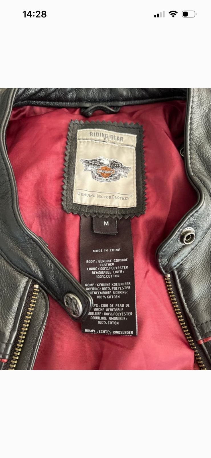 Harley Davidson lederen damesjas mt M, Ophalen of Verzenden, Tweedehands, Dames, Jas | leer