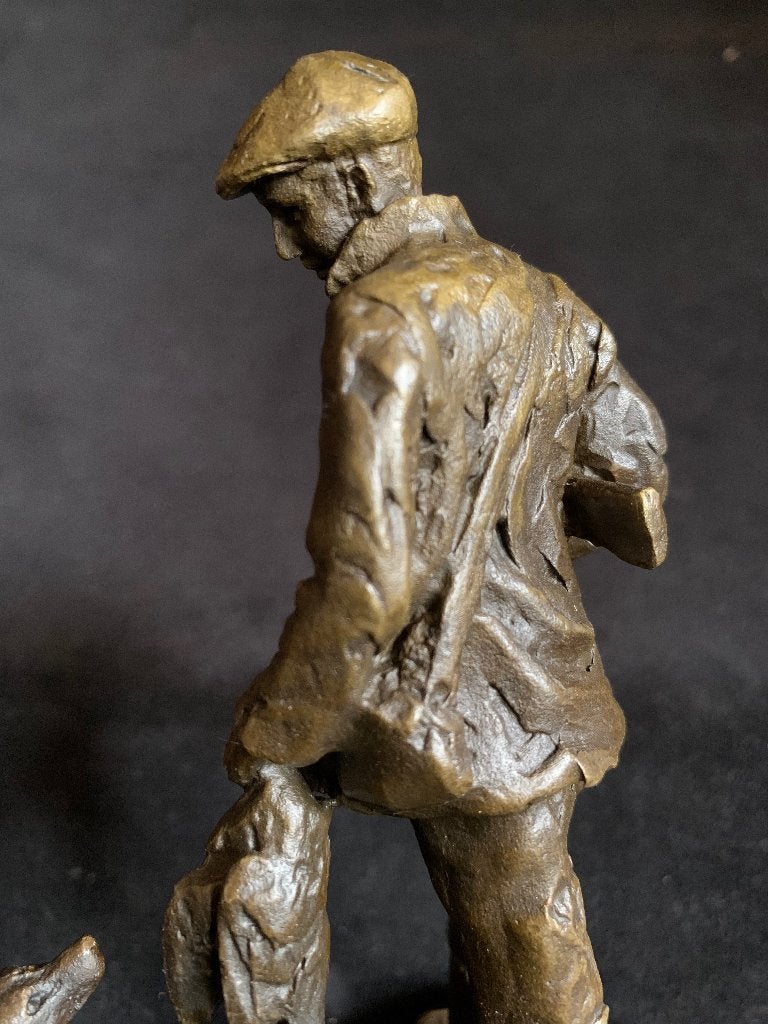 Jager /Jachthond/Fazant, brons, Ophalen of Verzenden, Handgemaakt, Brons, Beeld