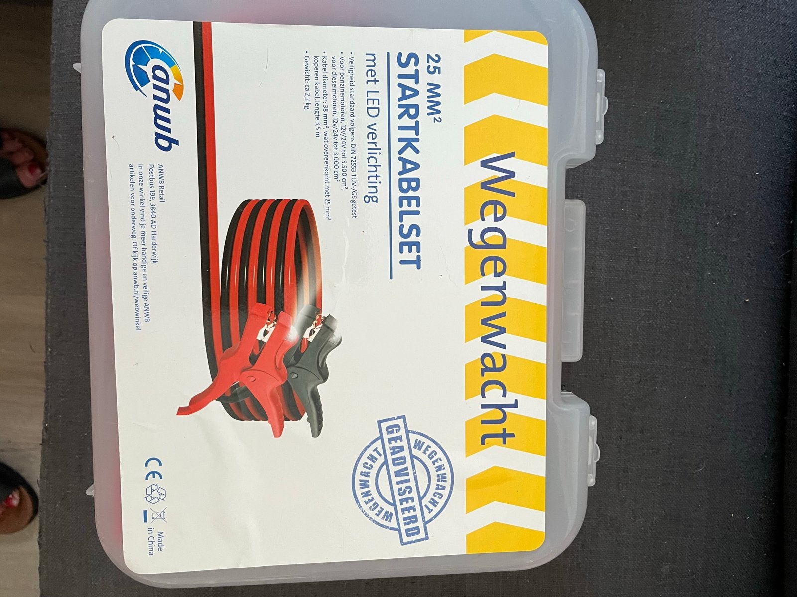 ANWB Wegenwacht Startkabelset 25 MM² met LED verlichting, Ophalen, Nieuw