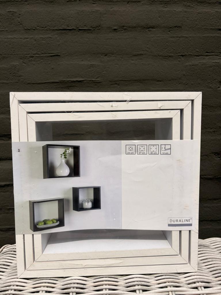 Duraline Triple Cube wandplanken / kubusset (Wit), Huis en Inrichting, Woonaccessoires | Wandplanken en Boekenplanken, Ophalen