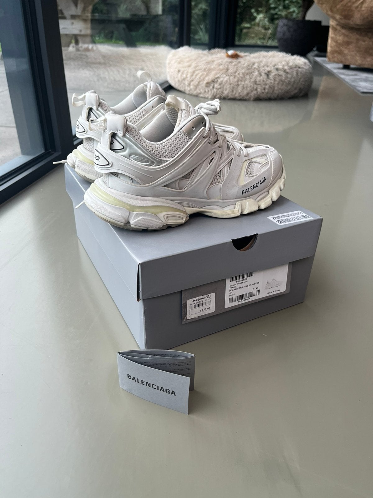 Balenciaga Track Sneakers Wit Maat 41 Zeer Goede Staat +Doos, Kleding | Heren, Wit, Ophalen of Verzenden, Sneakers of Gympen, Zo goed als nieuw