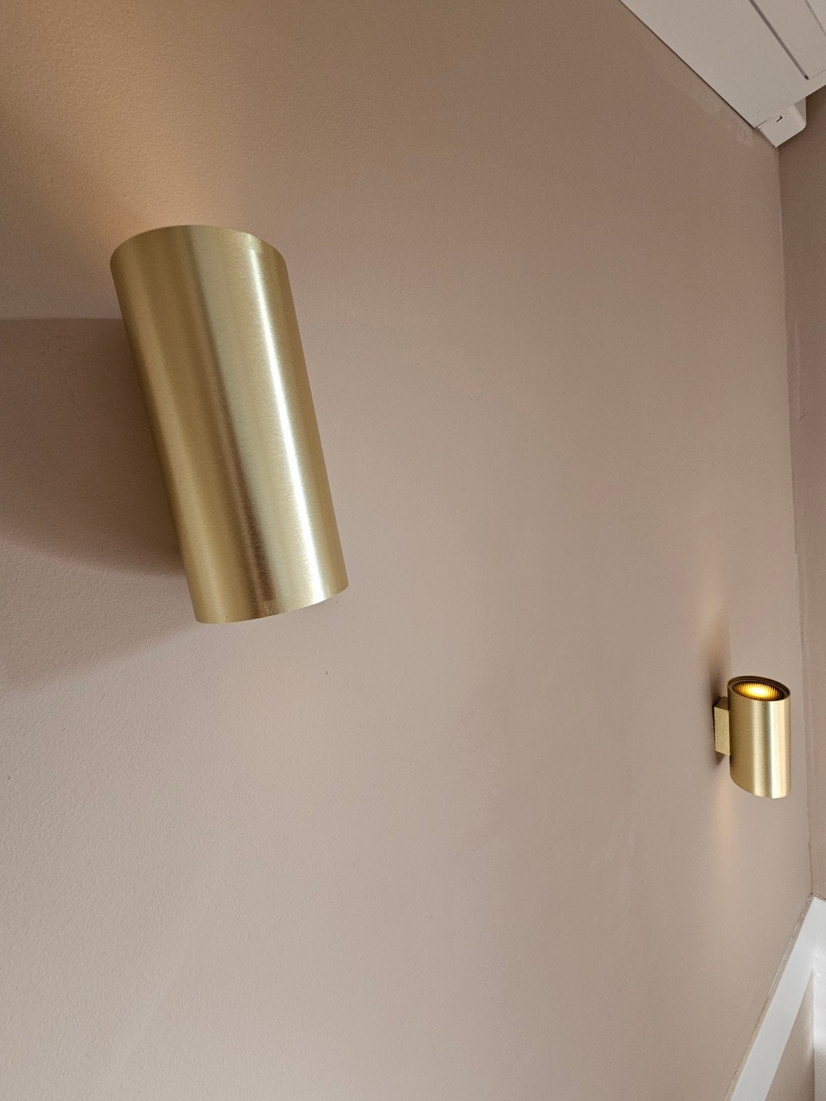 2 QAZQA Wandlampen GU10 - Goud/Messing - 20cm, Ophalen of Verzenden, Nieuw, Metaal, Modern