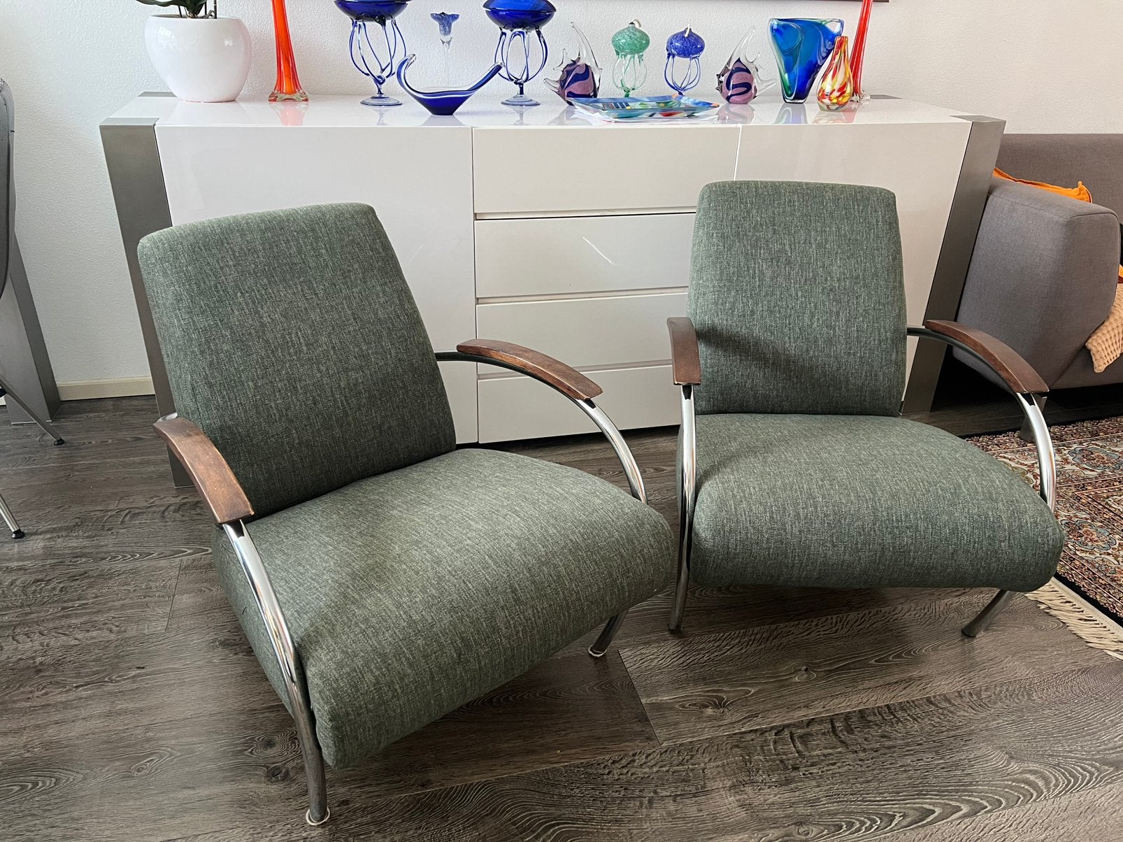 Twee Gelderland stoelen/gelderland  jan des Bouvrie, Gebruikt, Gelderland fauteuils/, Minder dan 75 cm, Ophalen of Verzenden
