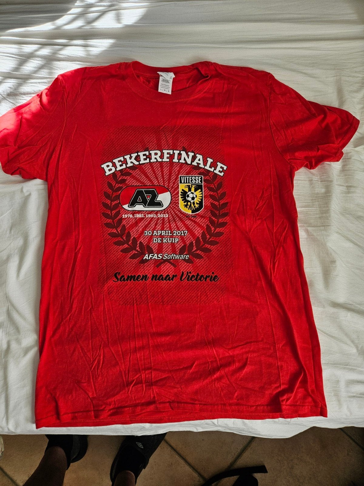 AZ Vitesse Bekerfinale 2017 T-shirt - Maat L, Ophalen of Verzenden, Rood