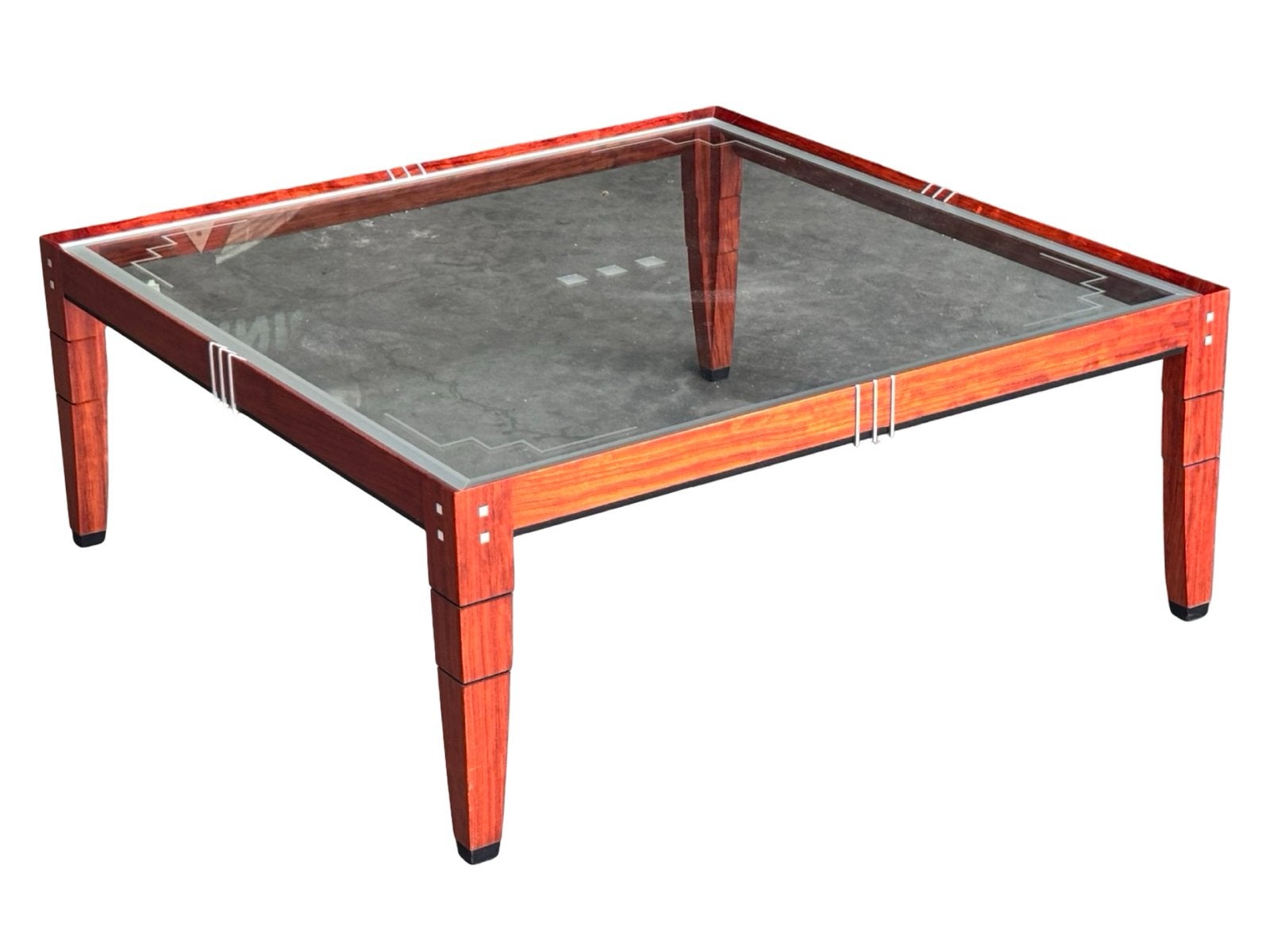 Schuitema salontafel met glazen blad Art Deco Stijl Design, Ophalen, Schuitema, Gebruikt, 100 tot 150 cm