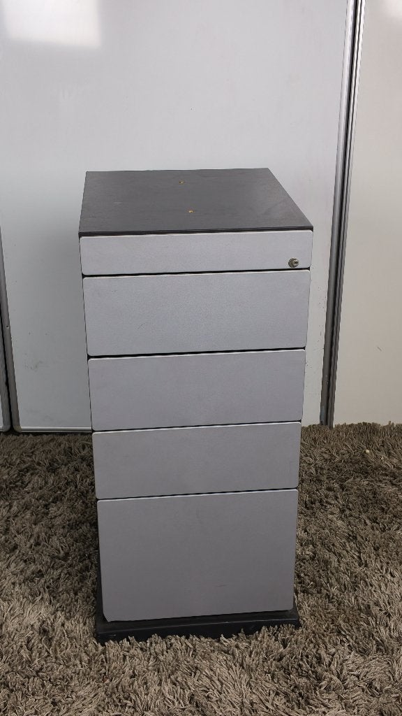 Planmöbel hoge kantoorladekast met 5 laden en slot, Ophalen, Planmöbel, Kunststof, Gebruikt