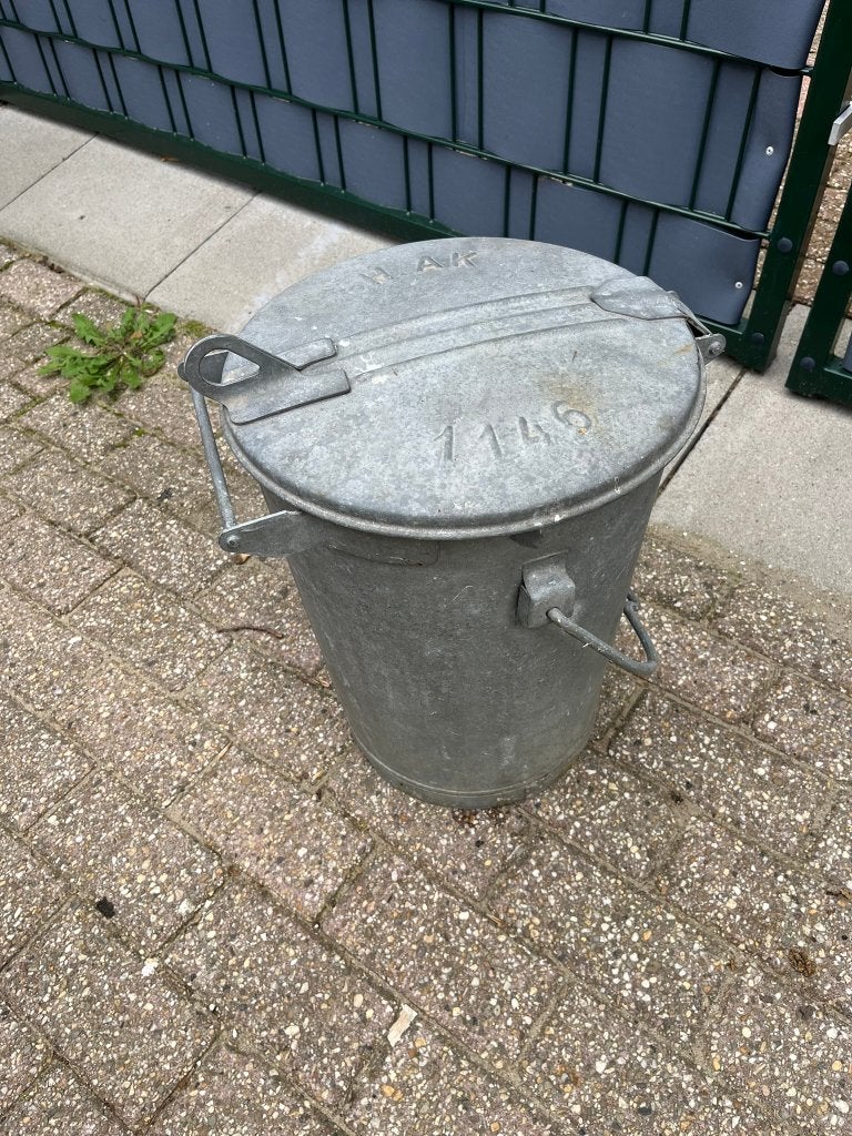 Vuilnisemmer staal verzinkt, Ophalen of Verzenden, Rond, Metaal, Minder dan 30 cm
