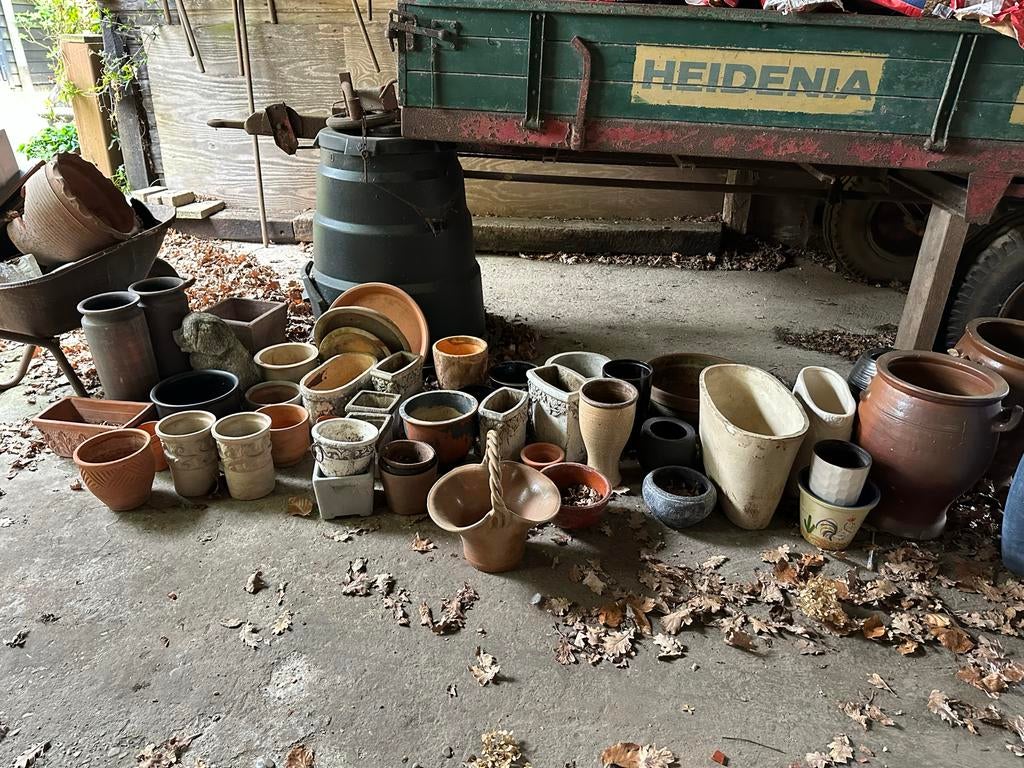 Diverse collectie gebruikte bloempotten en plantenbakken, Gebruikt, Binnen, Ophalen of Verzenden, Overige vormen