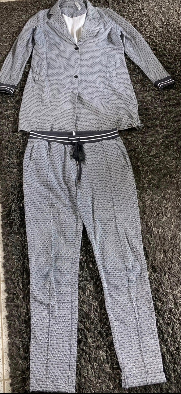 Zoso lange blazer l en broek m, Maat 38/40 (M), Kostuum of Pak, Blauw, Ophalen of Verzenden