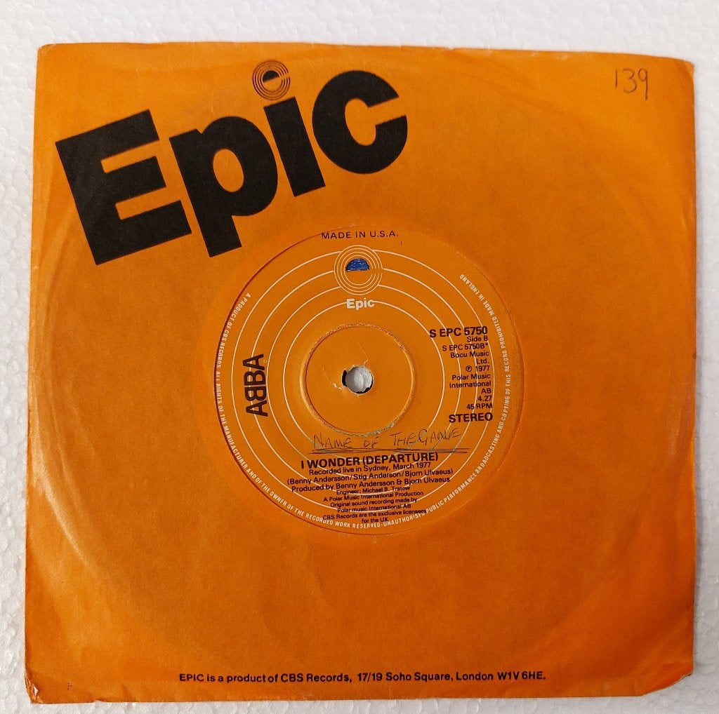 MISDRUK ABBA VINYL SINGLE MISPERSING Name Of The Game, 7 inch, Ophalen of Verzenden, Pop, Gebruikt