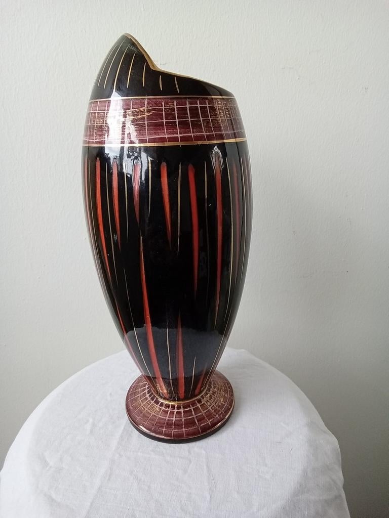 Art deco stijl vaas H. Bequet, gemaakt in België, Ophalen of Verzenden