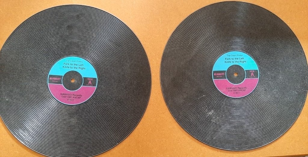 Vinyl LP placemats 2 stuks -voor de echte vinylliefhebber!, Cd's en Dvd's, Ophalen, Gebruikt