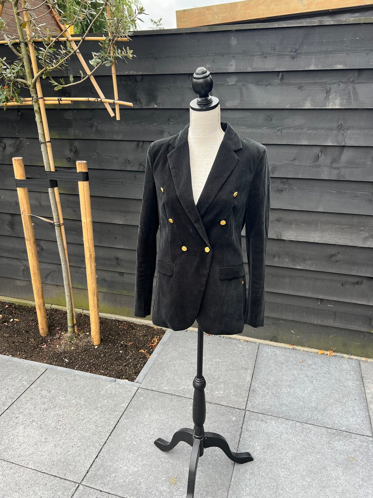 Zwart/groen blazer  given maat M met gouden knopen, Maat 38/40 (M), Zwart, Ophalen of Verzenden, Jasje
