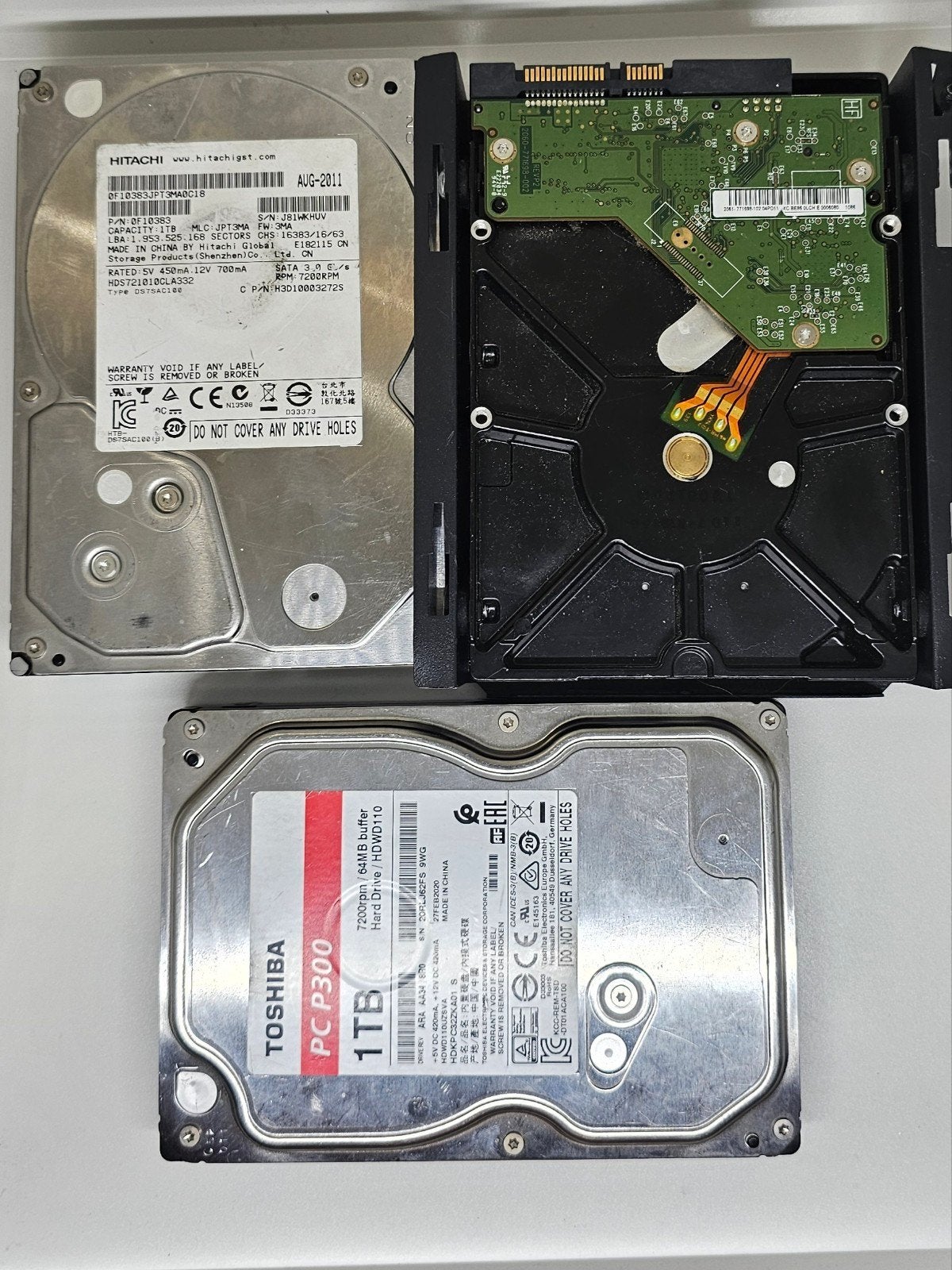 Hitachi en Toshiba 1TB HDD's - Intern, SATA, Computers en Software, Intern, Gebruikt, Server, Ophalen of Verzenden