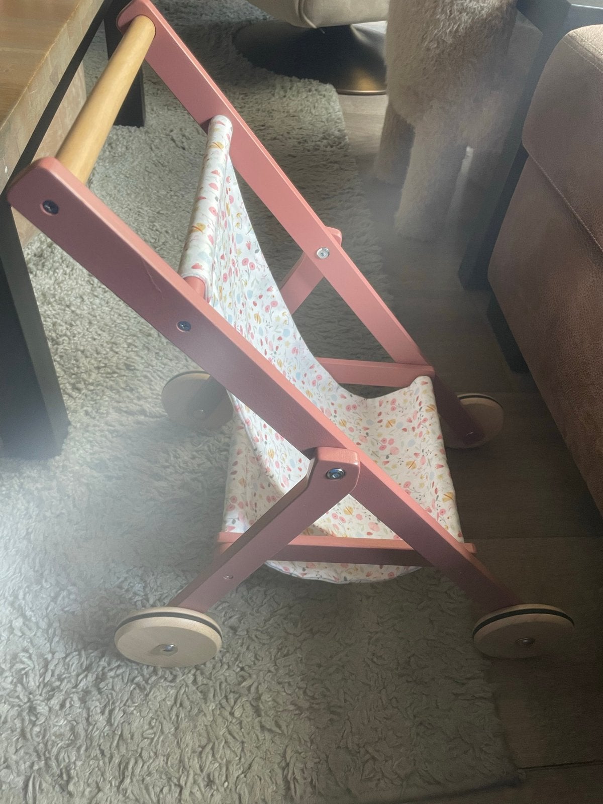 Little Dutch houten poppen buggy oudroze, Ophalen, Zo goed als nieuw, Overige typen