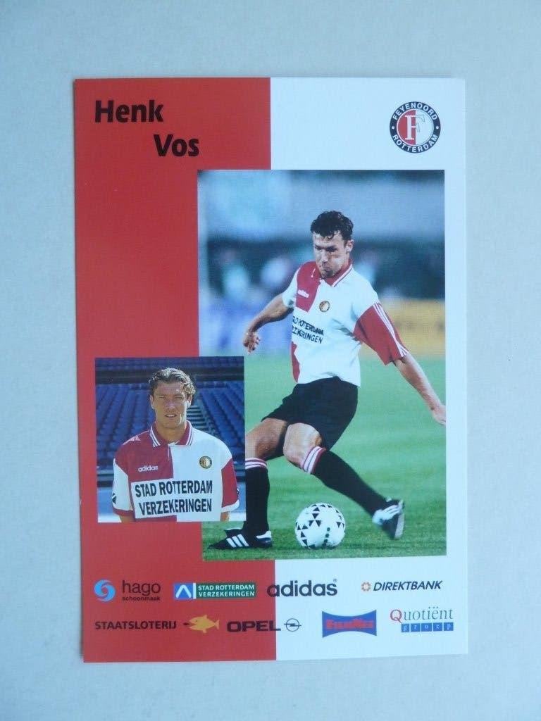 Spelerskaart. Henk.Vos.  Feyenoord.   1996/1997, Ophalen of Verzenden, Zo goed als nieuw, Feyenoord, Spelerskaart