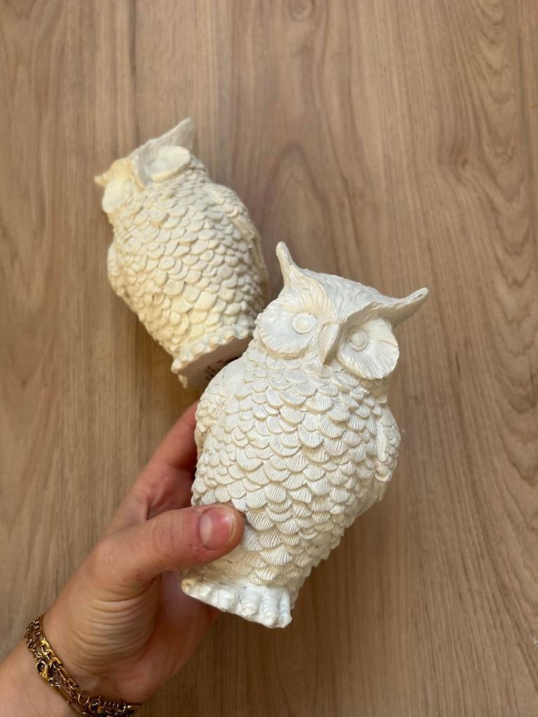 Nieuwe Uil Beelden - Decoratieve Uilen Set, Nieuw, Ophalen of Verzenden, Landelijk, Wit