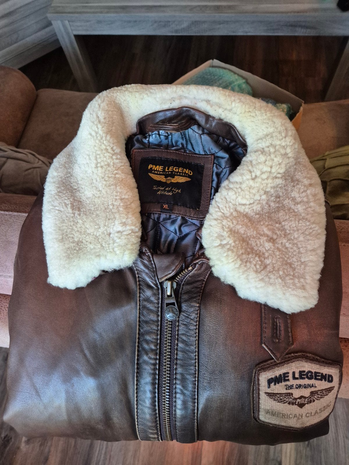 PME Legend Greenville Pilotenjas, Bruin, Maat 56/58 (XL), Ophalen of Verzenden, Zo goed als nieuw