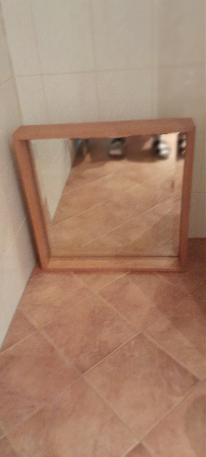 Massief eiken gedusseld spiegels., Ophalen of Verzenden, Rechthoekig, 50 tot 75 cm, Minder dan 100 cm