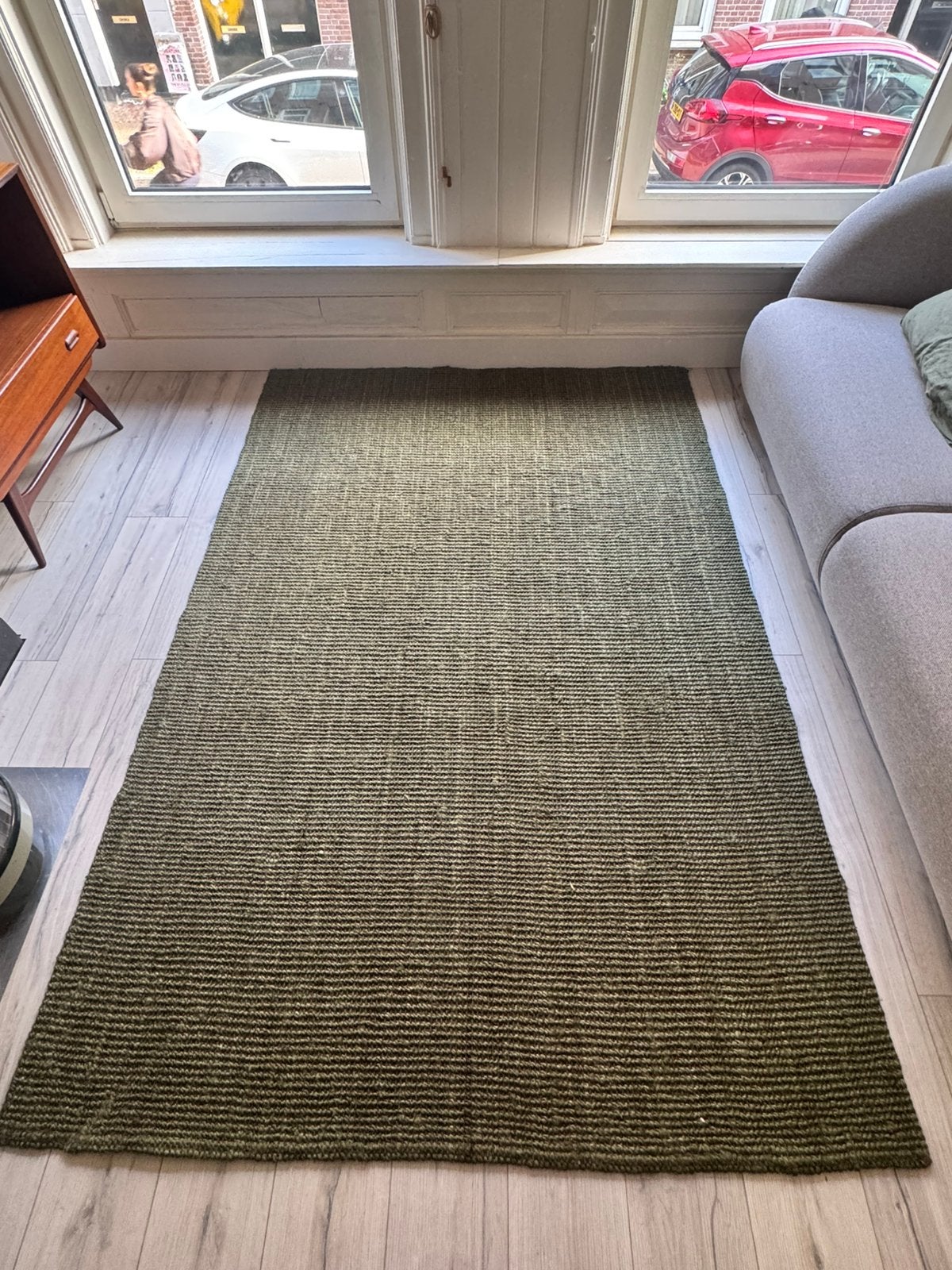 Jaipur Jute Vloerkleed Groen 160x230, Ophalen, 150 tot 200 cm, 200 cm of meer, Zo goed als nieuw