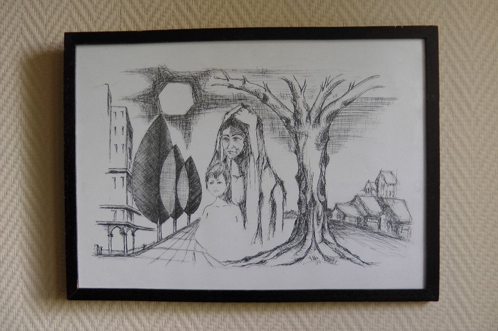 Tekening schets Moeder en kind (geloof), Ophalen of Verzenden