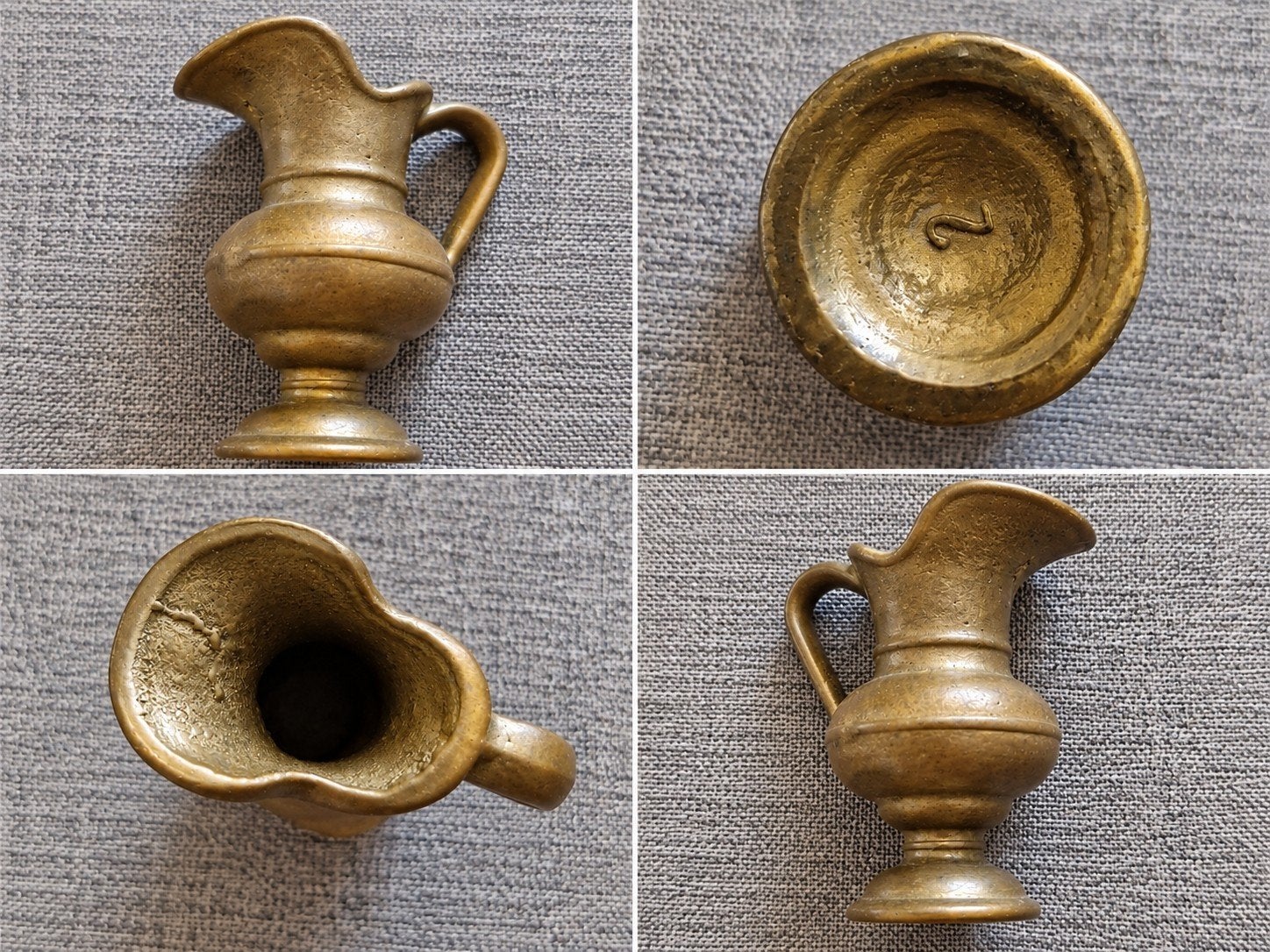 Kleine vintage messing kan – miniatuur – decoratief, Ophalen of Verzenden