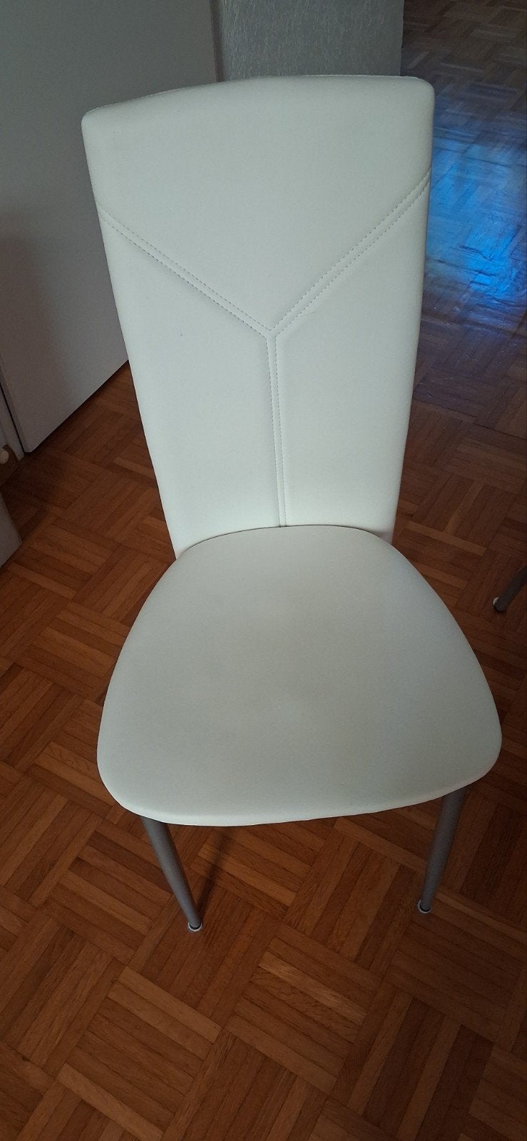Eetkamerstoelen witte 4 stuks, Ophalen, Kunststof, Gebruikt, Wit