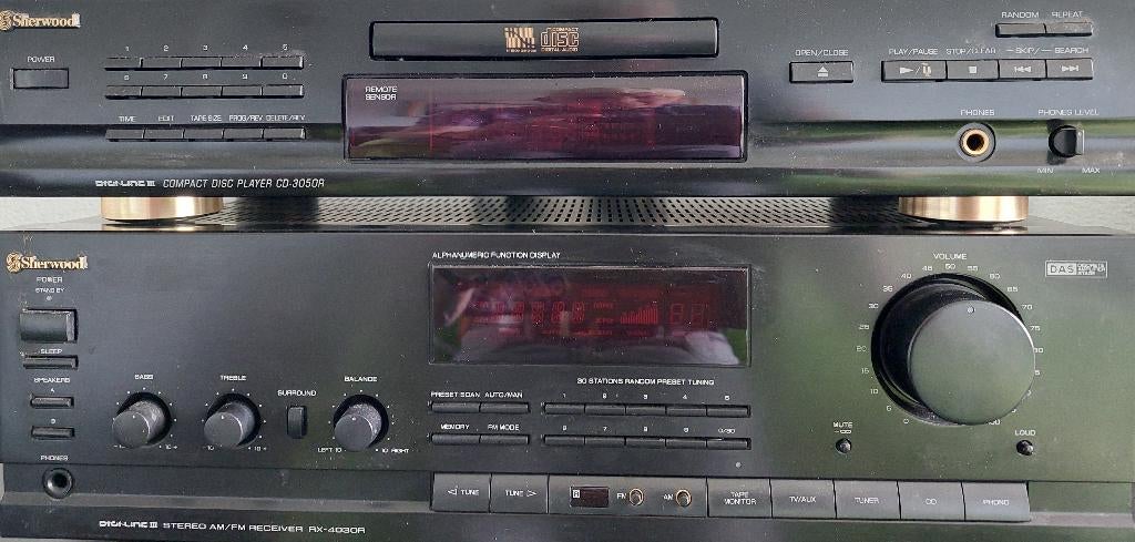 Sherwood Tuner Receiver/CD-speler + 2 Technics Speakers, Ophalen, Gebruikt, Tuner of Radio, Overige merken