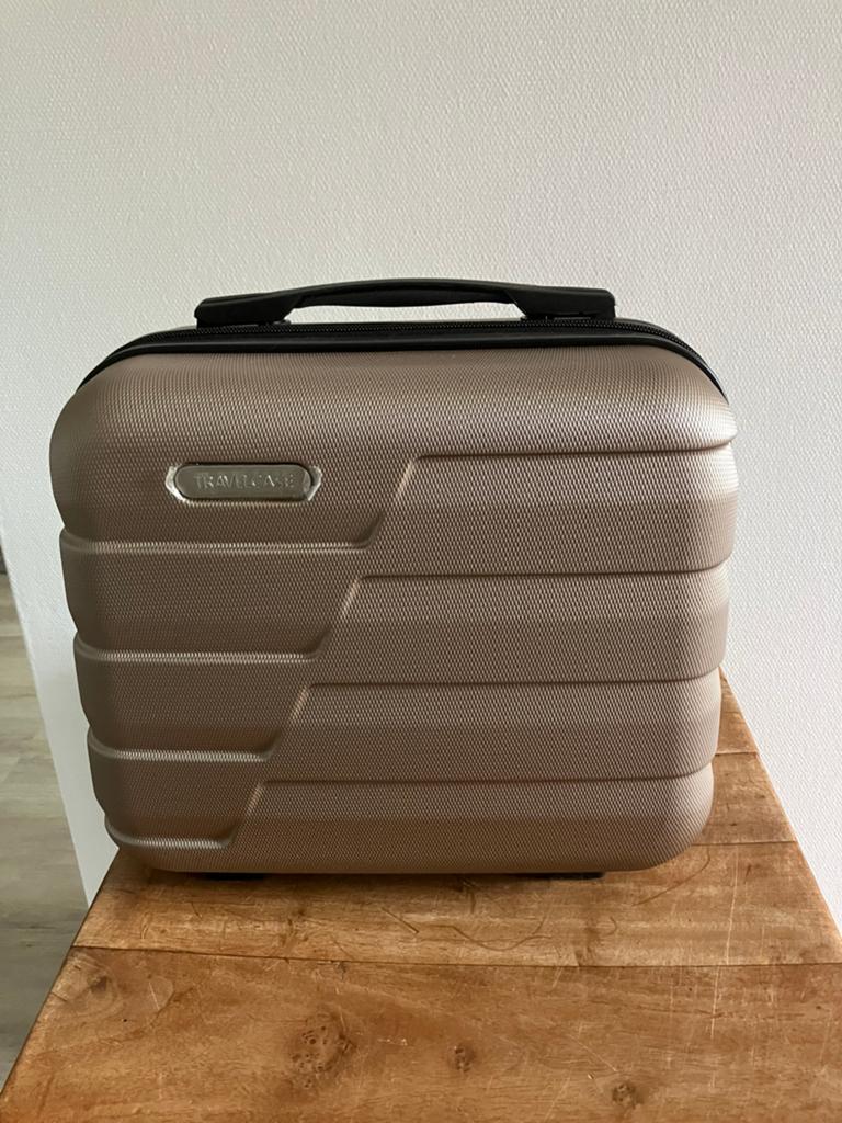 Kleine koffer, Travelcase, Bruin, Ophalen of Verzenden, Hardcase, Zo goed als nieuw