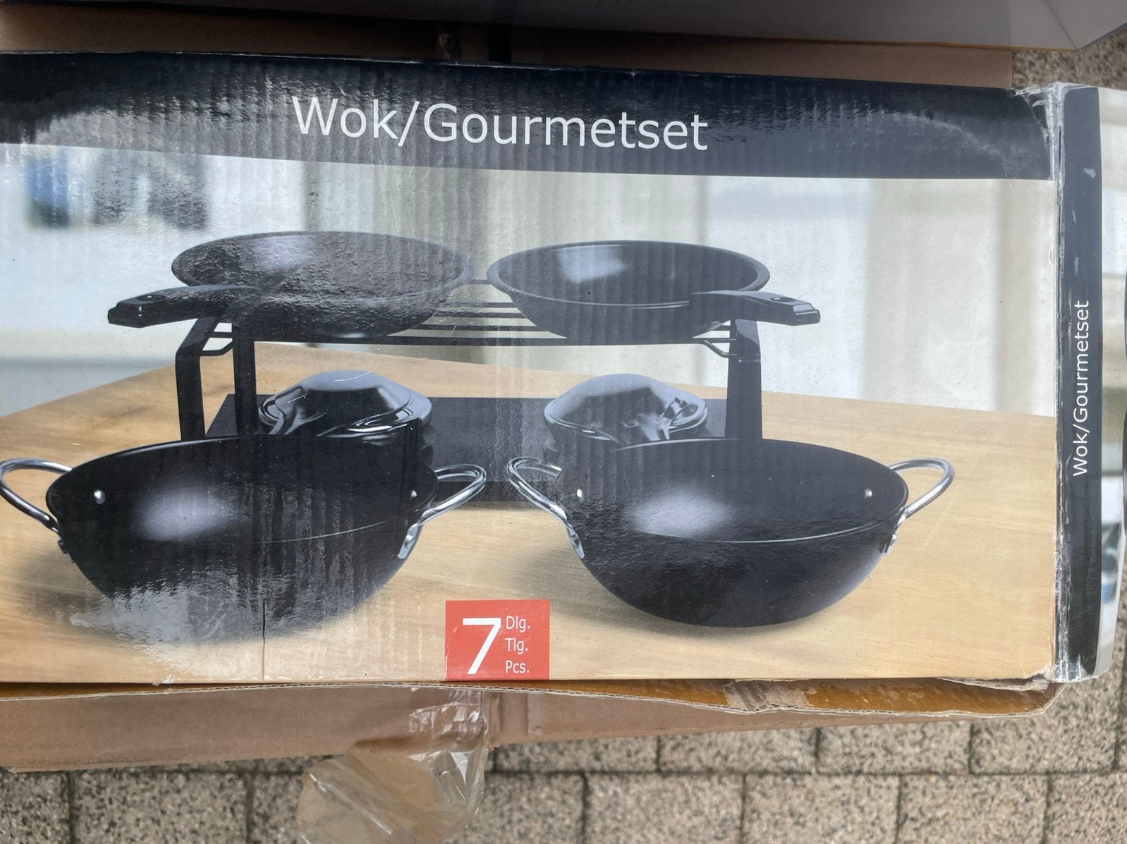 Wok/gourmette set klein brander, Ophalen of Verzenden, Zo goed als nieuw