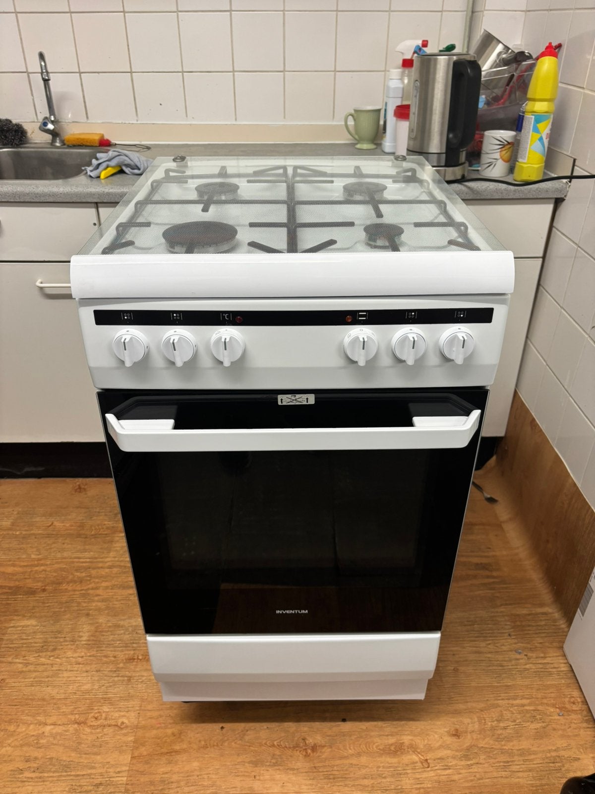 Inventum Smalle Gasfornuis | Werkt Goed | Hete Lucht Oven, Ophalen, Gebruikt, Minder dan 85 cm, 4 kookzones