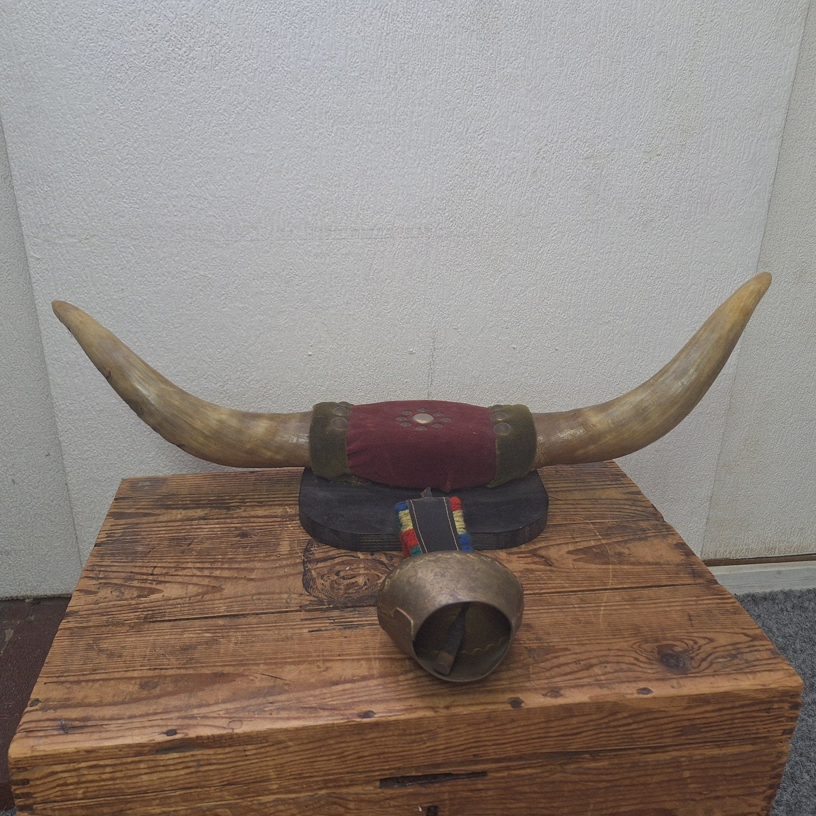 Decoratieve koeienhoorns met bel, Ophalen of Verzenden