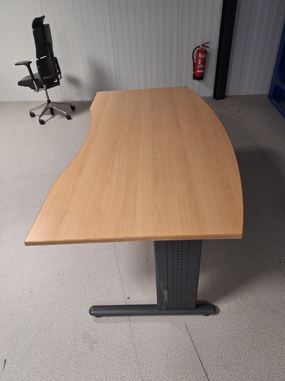 Bureau met zijdeel en ladekast, Ophalen, Gebruikt, Bruin, 200 cm