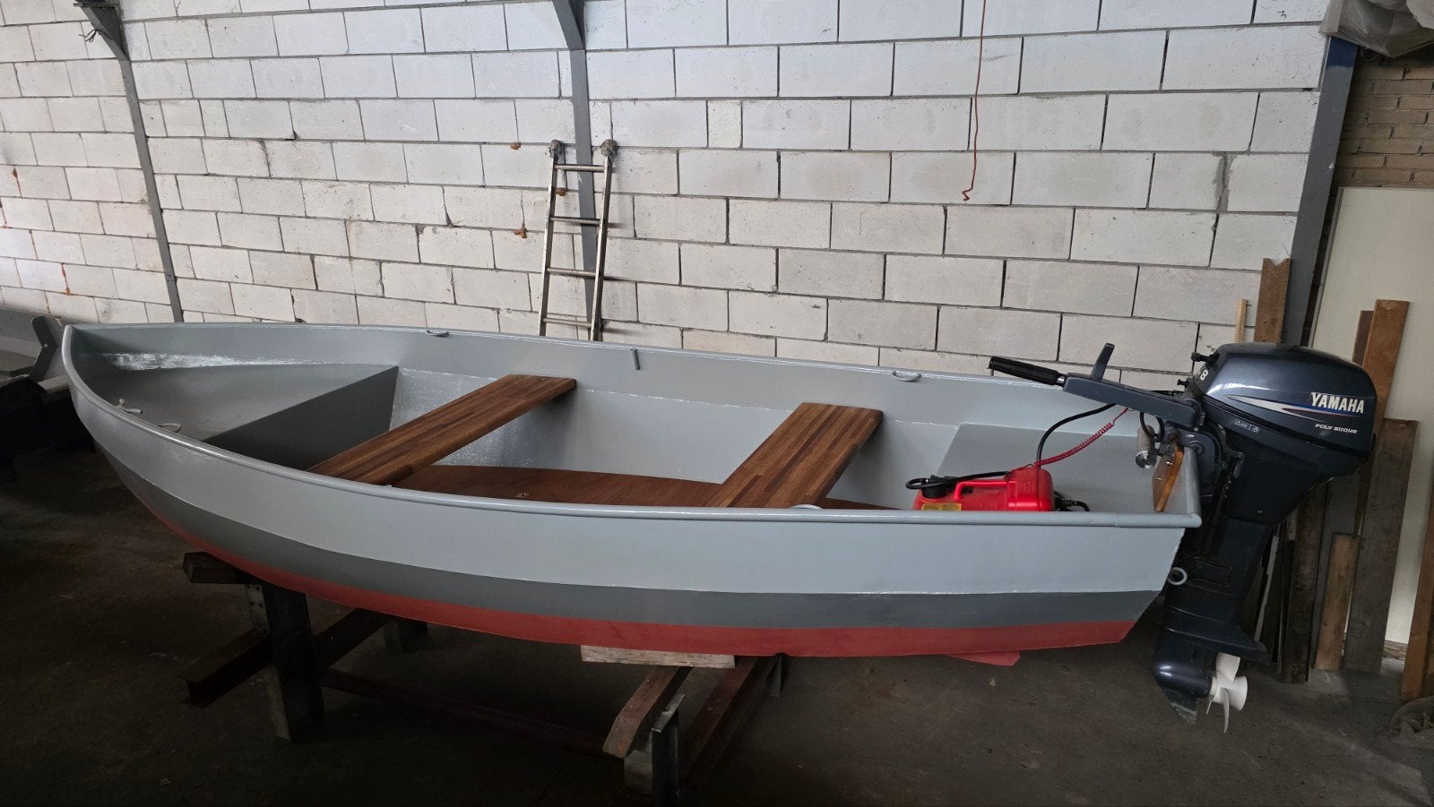 Beenhakker vlet 4,85m met Yamaha 8pk high thrust 4 takt, 8 pk, Staal, 5 m, Zo goed als nieuw