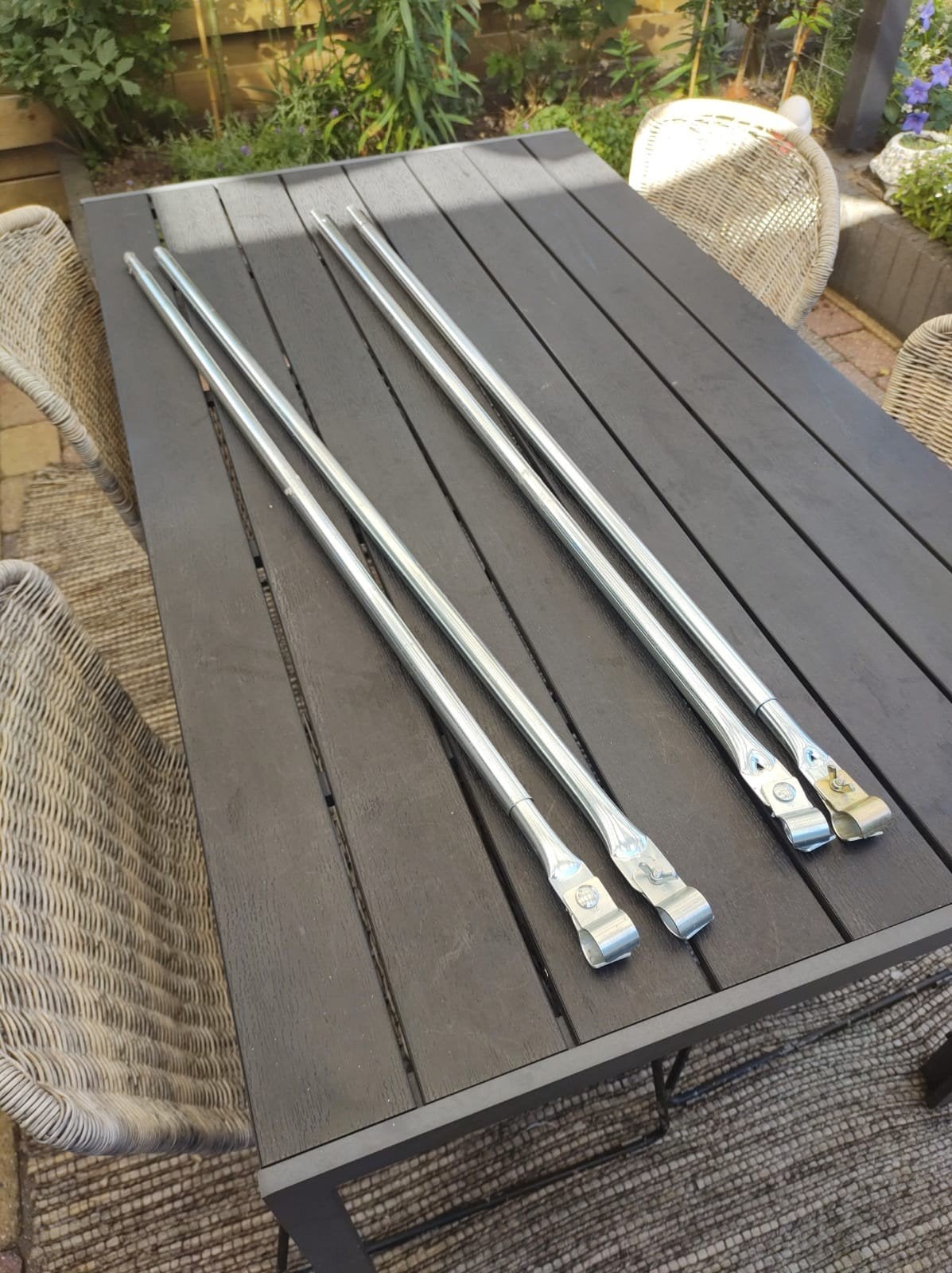 Set van 4 tentstokken/luifelstokken/staal, Caravans en Kamperen, Ophalen, Gebruikt