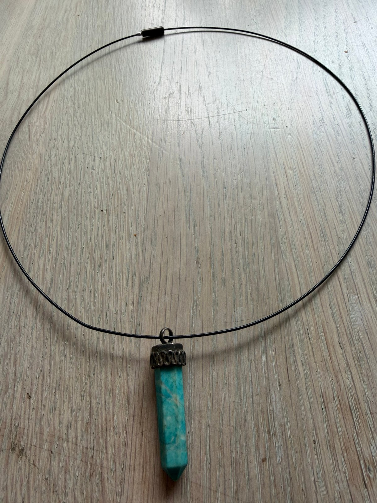 Ketting met turquoise amulet, Verzenden, Zo goed als nieuw, Blauw, Overige materialen