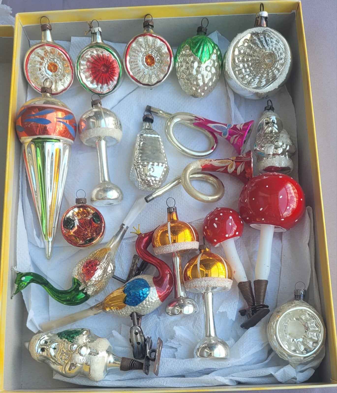 oude antieke kerstballen ornamenten, Ophalen of Verzenden, Gebruikt