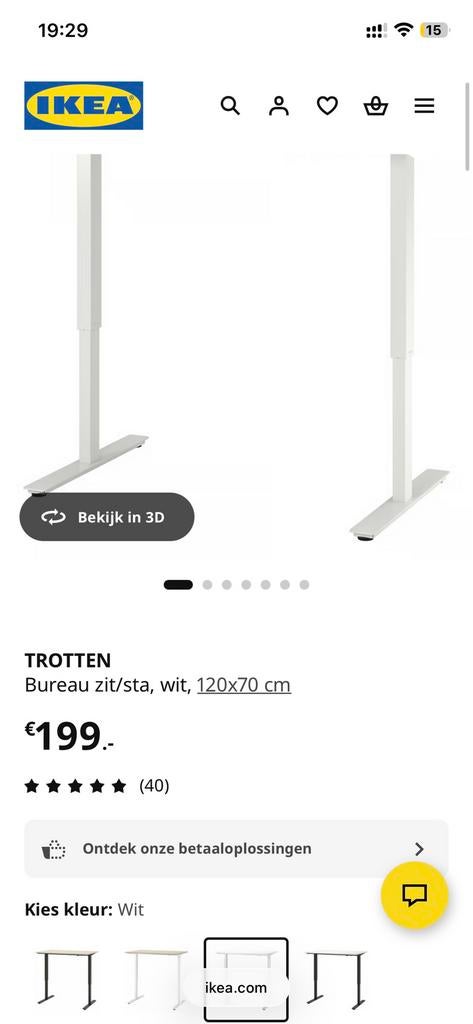Trotten Bureau zit/sta, Huis en Inrichting, Bureaus, Ophalen, Zit-sta bureau, In hoogte verstelbaar, Zo goed als nieuw